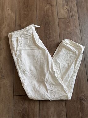 *Women’s Drawstring Linen Pants - White